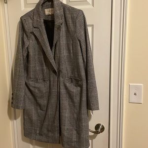 Longline Plaid Jacket